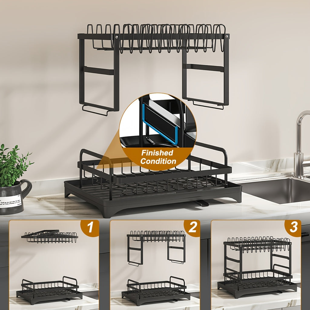 Dish Drying Rack with Drainboard