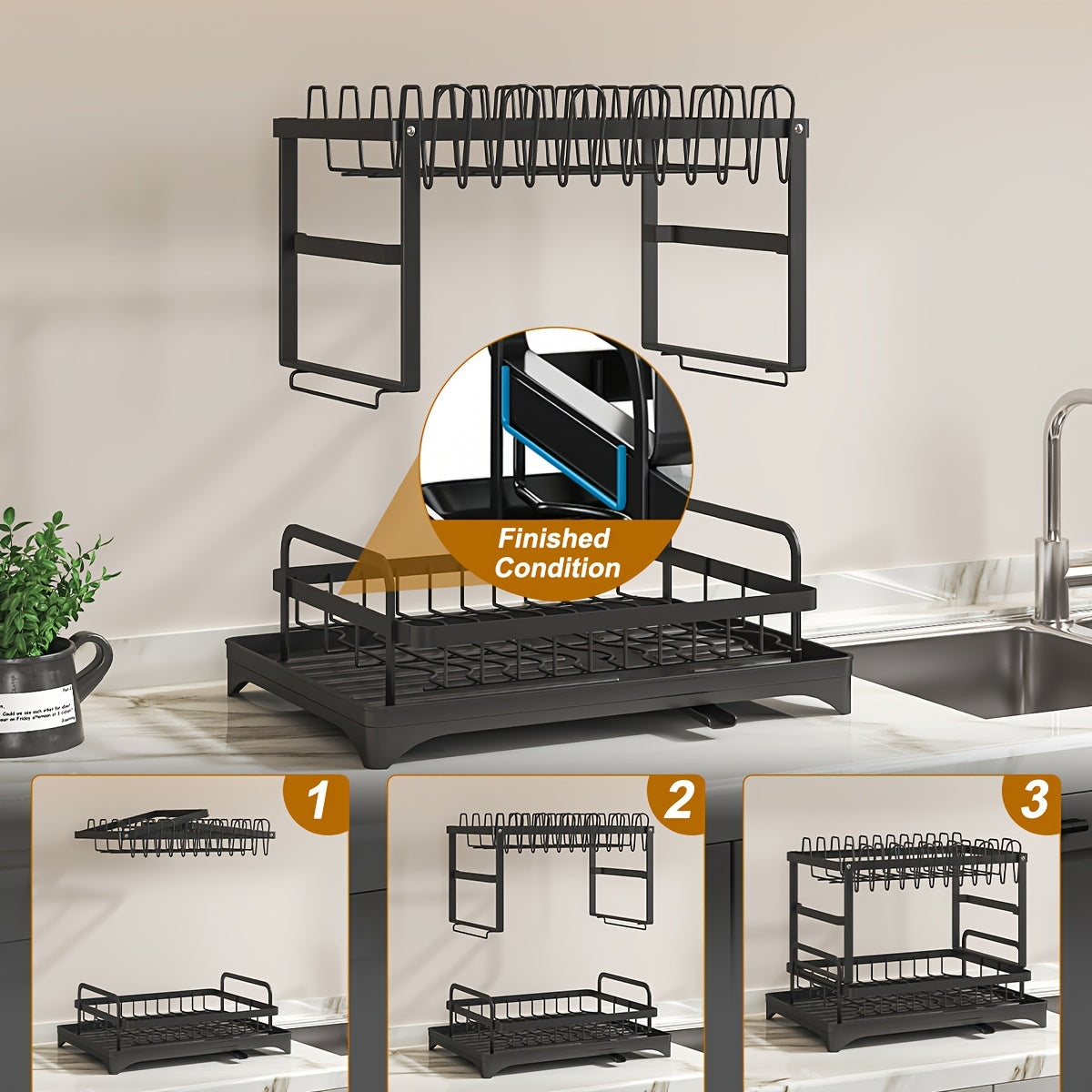 Dish Drying Rack with Drainboard