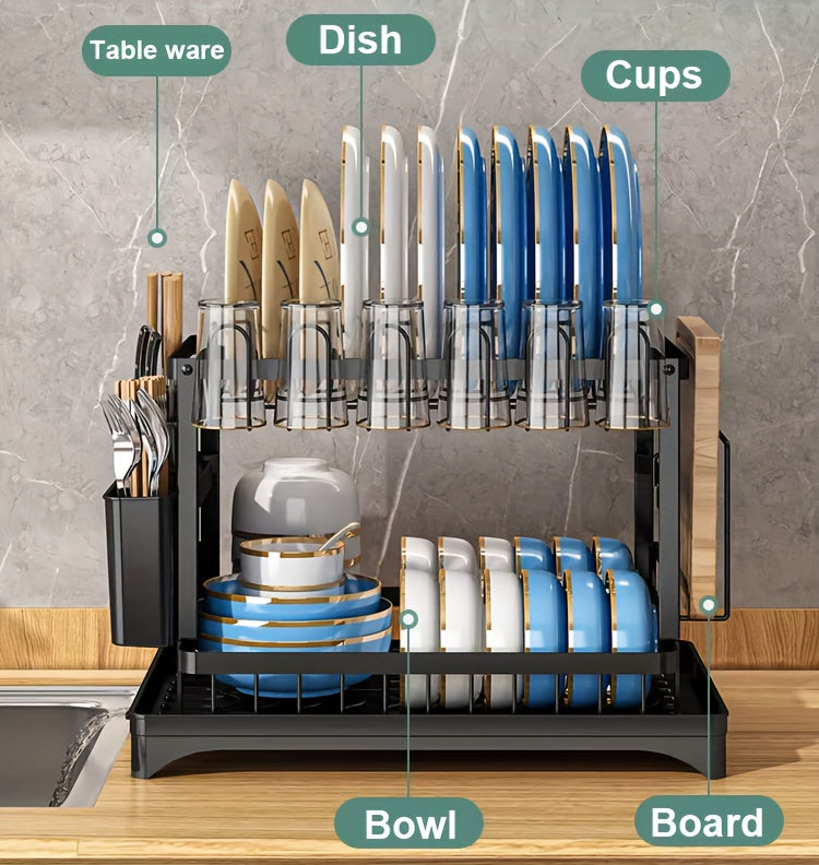 Dish Drying Rack with Drainboard