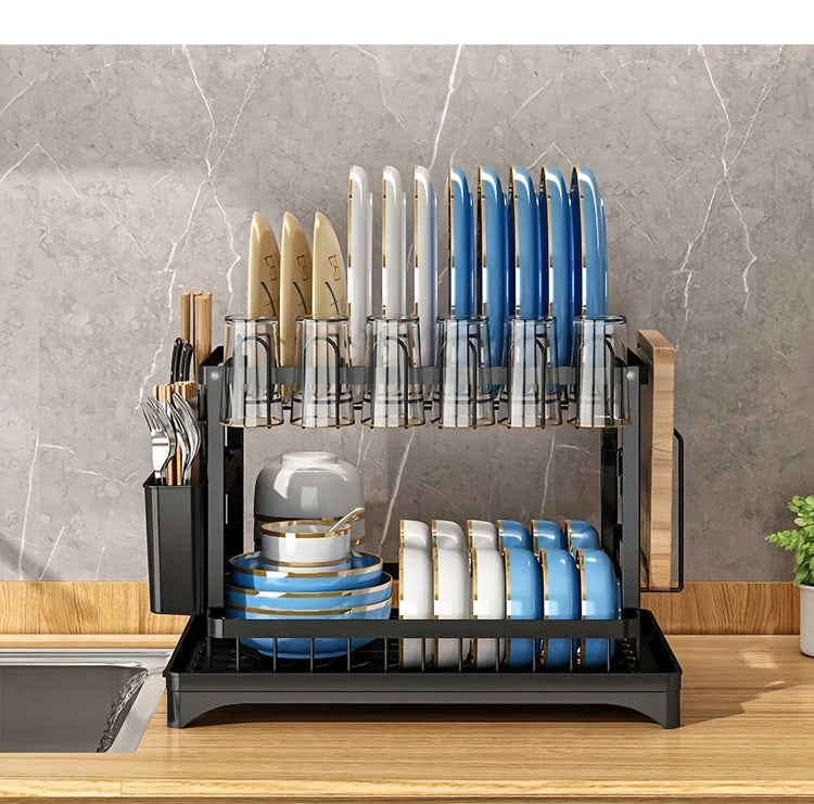 Dish Drying Rack with Drainboard