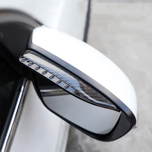 2 STÜCKE Universal Auto Rückspiegel Regenschutz Sonnenblende Augenbraue Kohlefaser Seitenspiegel Regenschutz Auto Zubehör (01)