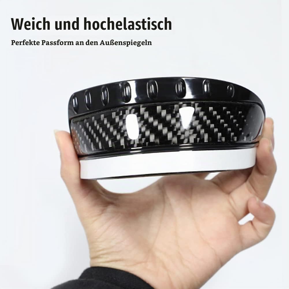 2 STÜCKE Universal Auto Rückspiegel Regenschutz Sonnenblende Augenbraue Kohlefaser Seitenspiegel Regenschutz Auto Zubehör (01)