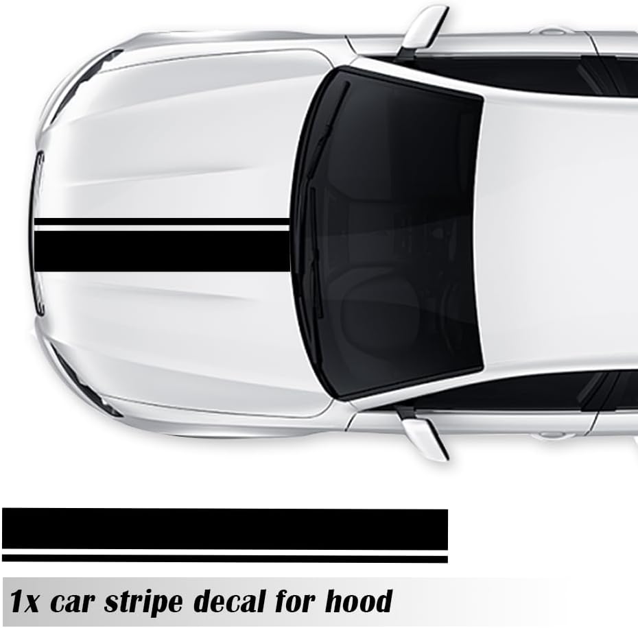 5 Stück Auto Aufkleber,1 Stück Motorhauben Aufkleber+2 Stück Auto Aufkleber Seite+2 Stück Spiegel Aufkleber,Wasserfeste Stylische Aufkleber Auto Tuning für Auto LKW SUV (Schwarz)