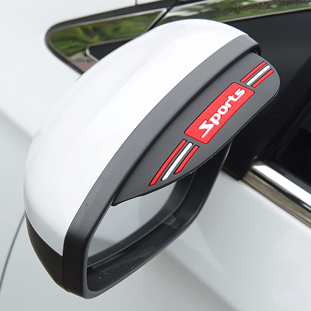 2 STÜCKE Universal Auto Rückspiegel Regenschutz Sonnenblende Augenbraue Kohlefaser Seitenspiegel Regenschutz Auto Zubehör (01)