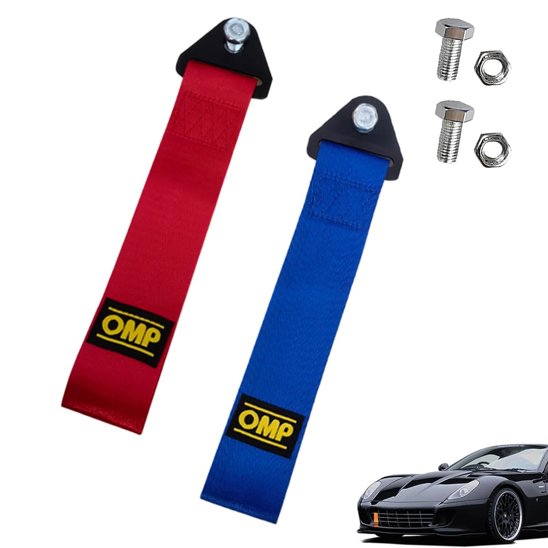 2 Stück Universal Abschleppschlaufe, Auto Stoßfänger Abschleppschlaufe, Abschleppseil Rennwagen, Für Fahrzeug Vorne Hinten Stoßfänger Dekoration Tuning