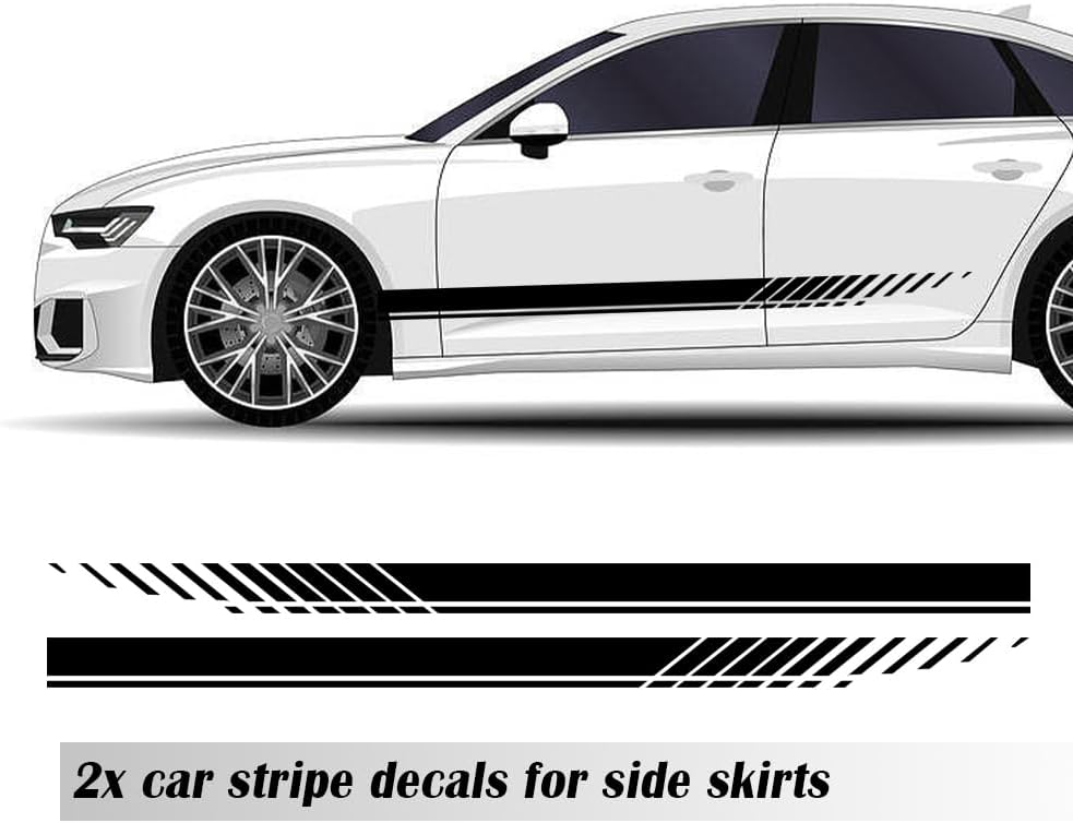 5 Stück Auto Aufkleber,1 Stück Motorhauben Aufkleber+2 Stück Auto Aufkleber Seite+2 Stück Spiegel Aufkleber,Wasserfeste Stylische Aufkleber Auto Tuning für Auto LKW SUV (Schwarz)