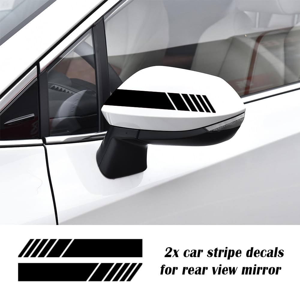 5 Stück Auto Aufkleber,1 Stück Motorhauben Aufkleber+2 Stück Auto Aufkleber Seite+2 Stück Spiegel Aufkleber,Wasserfeste Stylische Aufkleber Auto Tuning für Auto LKW SUV (Schwarz)