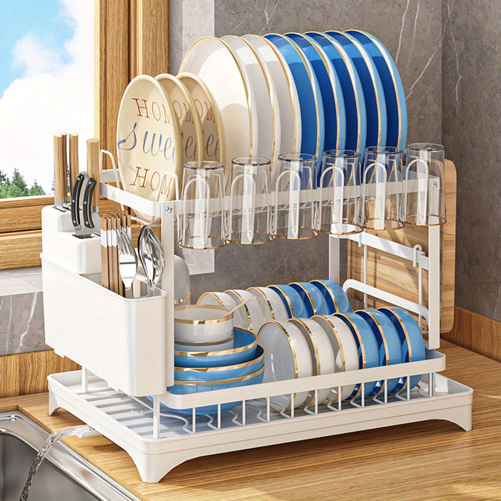 Dish Drying Rack with Drainboard