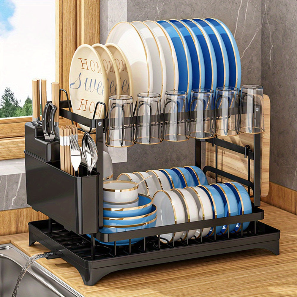Dish Drying Rack with Drainboard