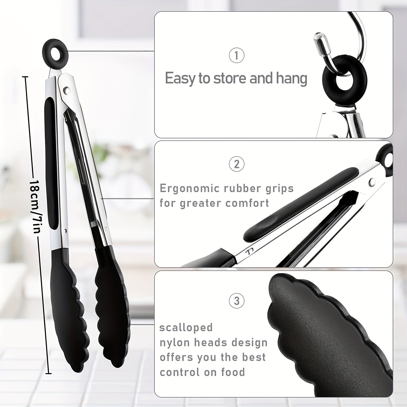 3pcs / 7pcs Kitchen Tongs