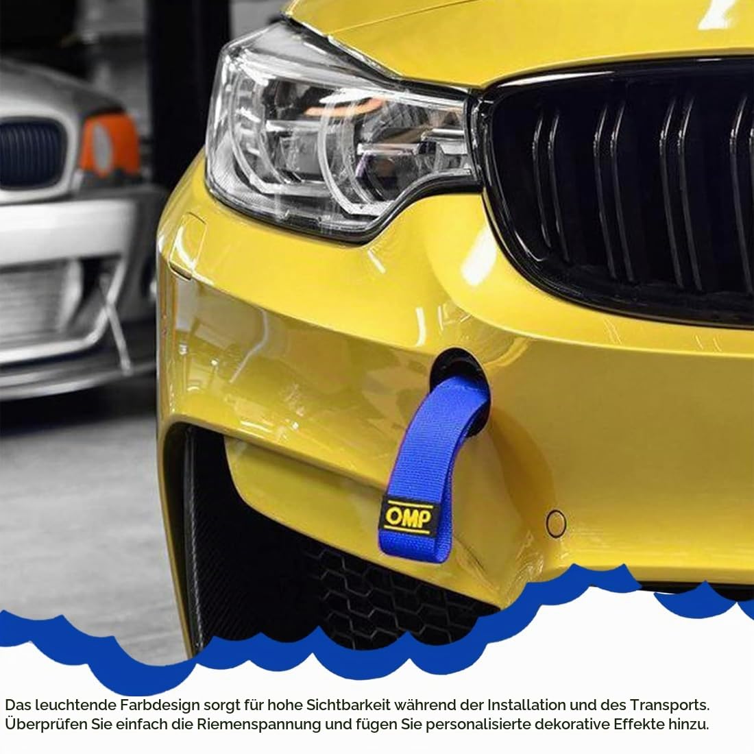 2 Stück Universal Abschleppschlaufe, Auto Stoßfänger Abschleppschlaufe, Abschleppseil Rennwagen, Für Fahrzeug Vorne Hinten Stoßfänger Dekoration Tuning