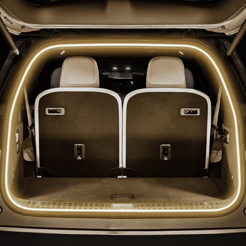 Auto Kofferraum Lichtstreifen, Car Trunk Light Strip, Kofferraumbeleuchtung Led, Automatischer Sensor Tail Box Led Strip Lights für Auto Kofferraum Innenbeleuchtung Dekoration (Weißes, 2M)