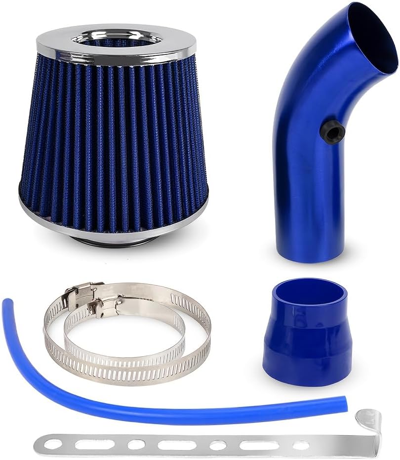 76mm 3 Zoll Luftfilter Kit Blau, Kaltluftansaugung für Tuning