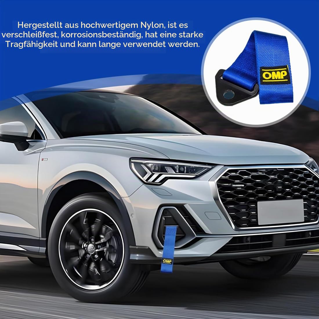 2 Stück Universal Abschleppschlaufe, Auto Stoßfänger Abschleppschlaufe, Abschleppseil Rennwagen, Für Fahrzeug Vorne Hinten Stoßfänger Dekoration Tuning