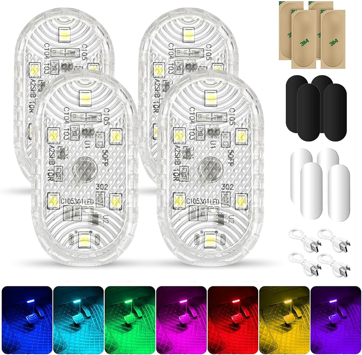 4 Stück Auto Led Innenbeleuchtung, Touch Zubehör Innenraum