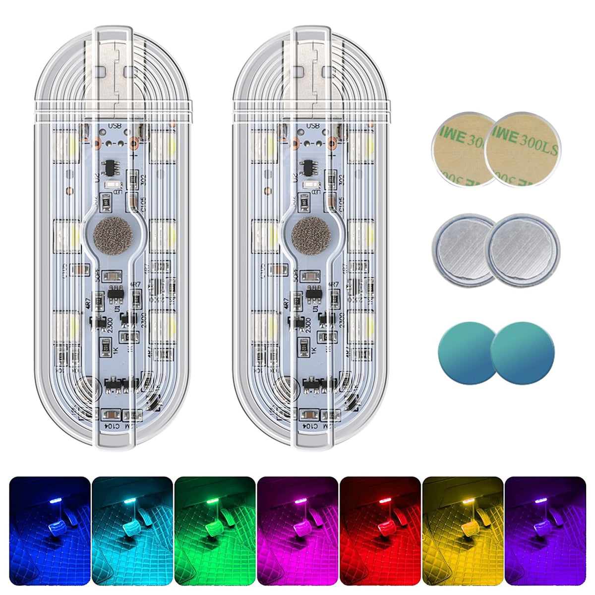 4 Stück Auto Led Innenbeleuchtung, Touch Zubehör Innenraum