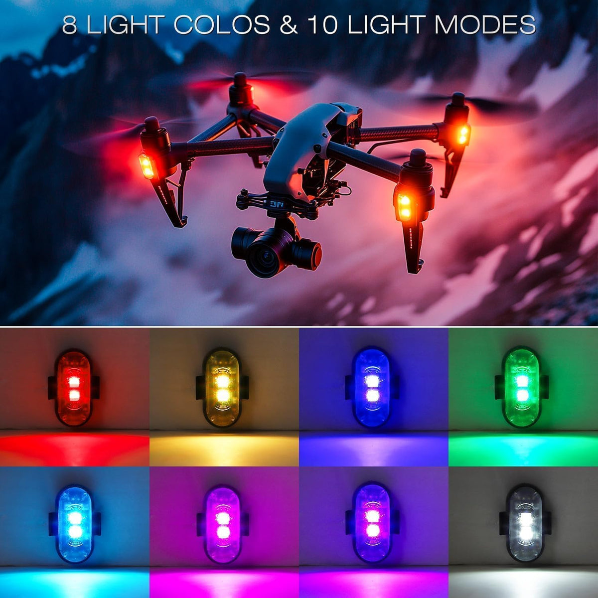 6 Stück Kabellose LED Lichter Autos,8 Farben Wasserdicht Auto,USB-Aufladung