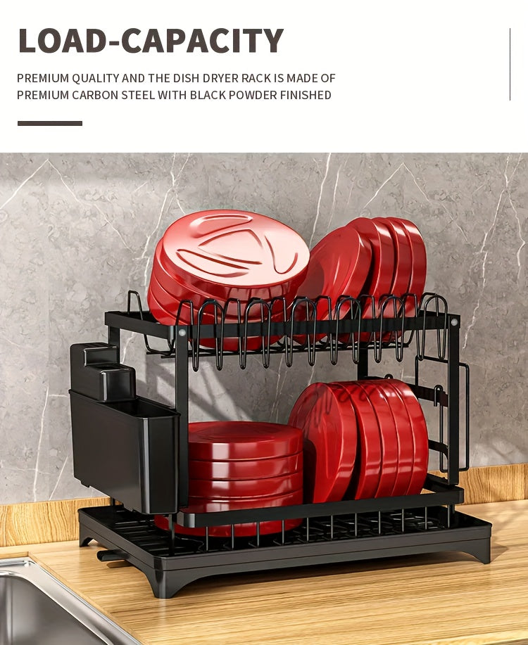 Dish Drying Rack with Drainboard