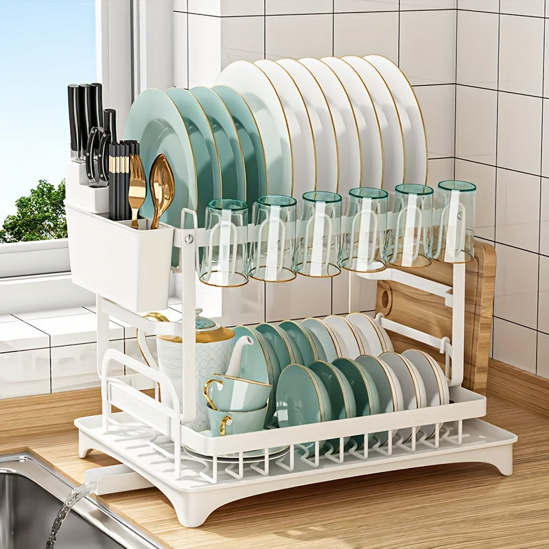 Dish Drying Rack with Drainboard