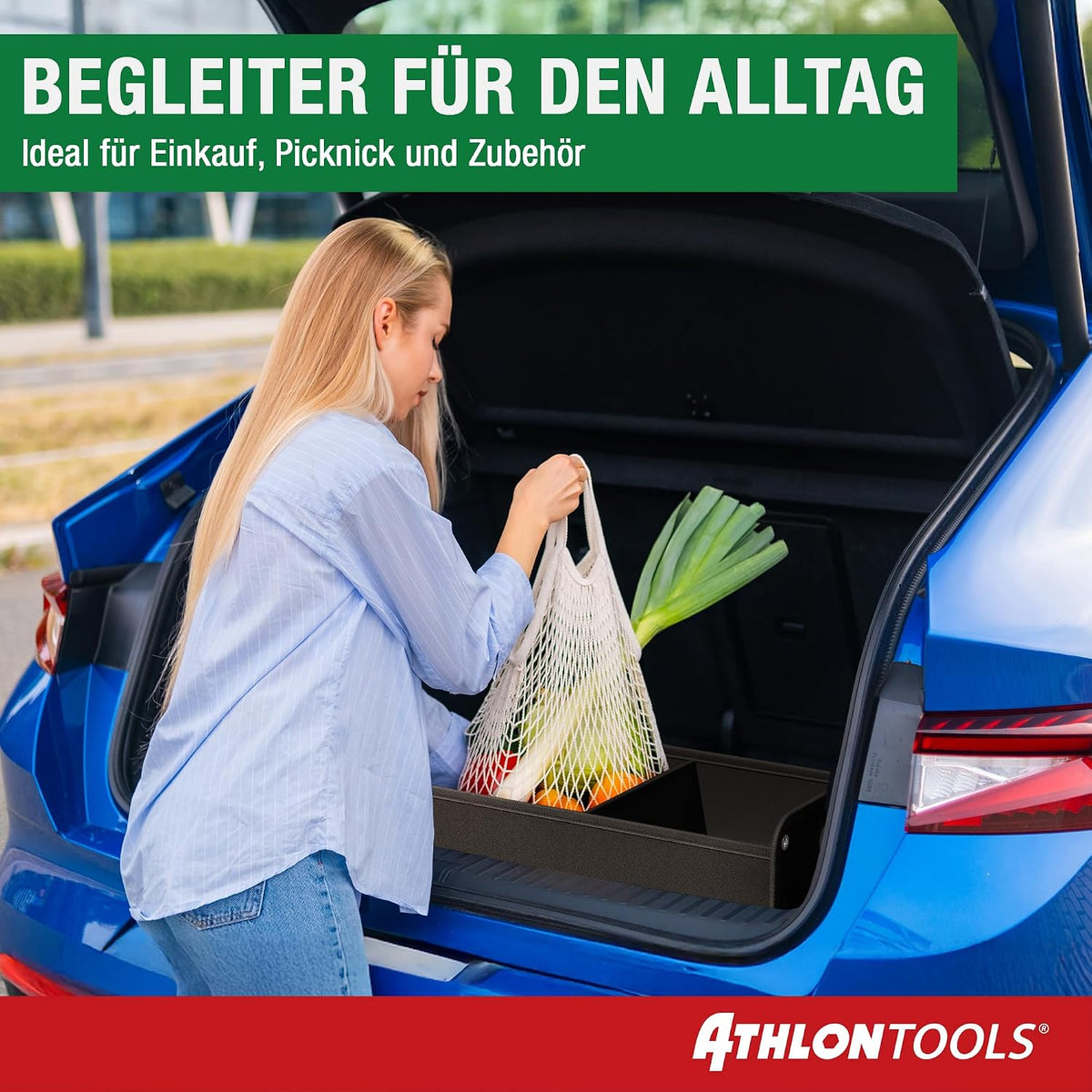 ATHLON TOOLS Kofferraumtasche faltbar - Kofferraum-Organizer 600D Oxford