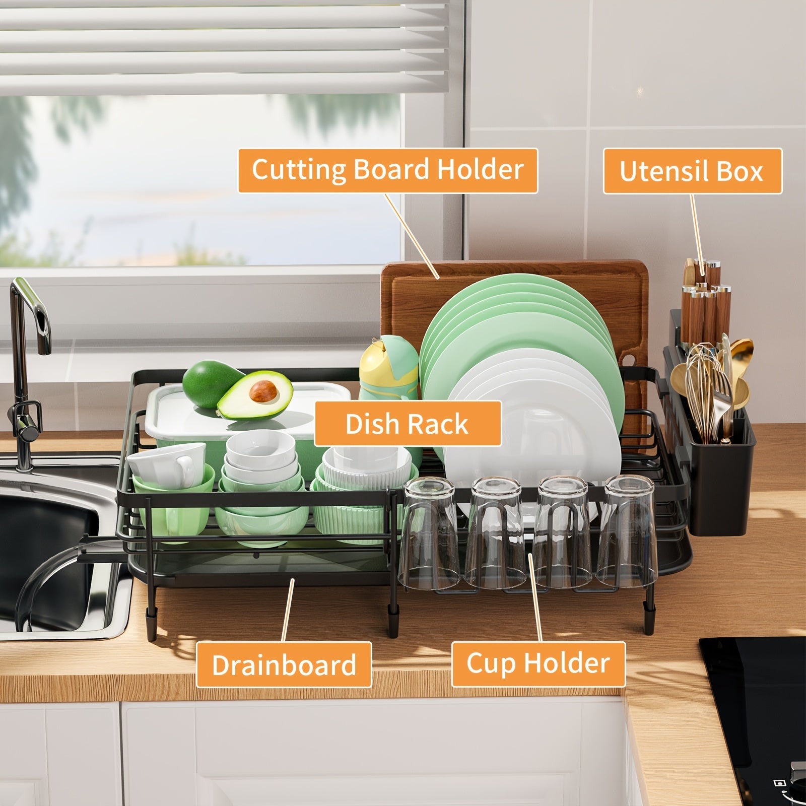 Spacious Dish Drying Rack