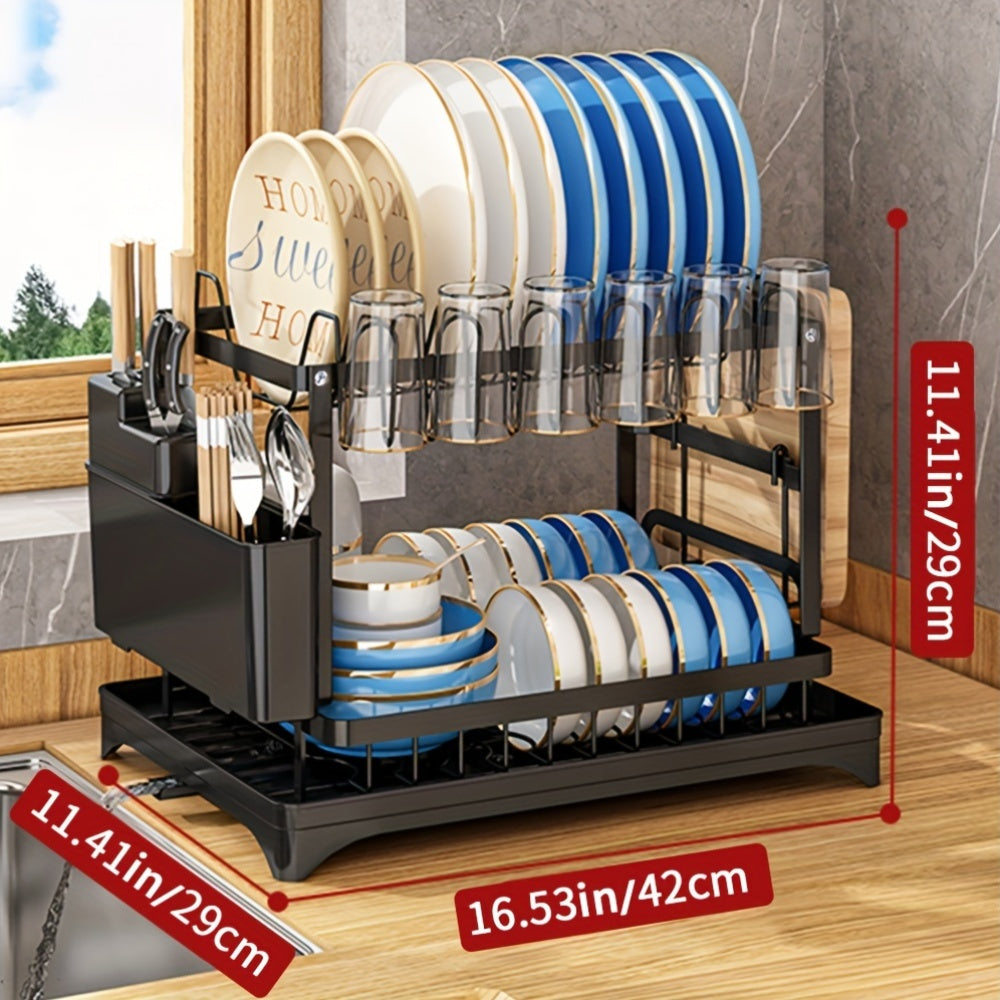 Dish Drying Rack with Drainboard