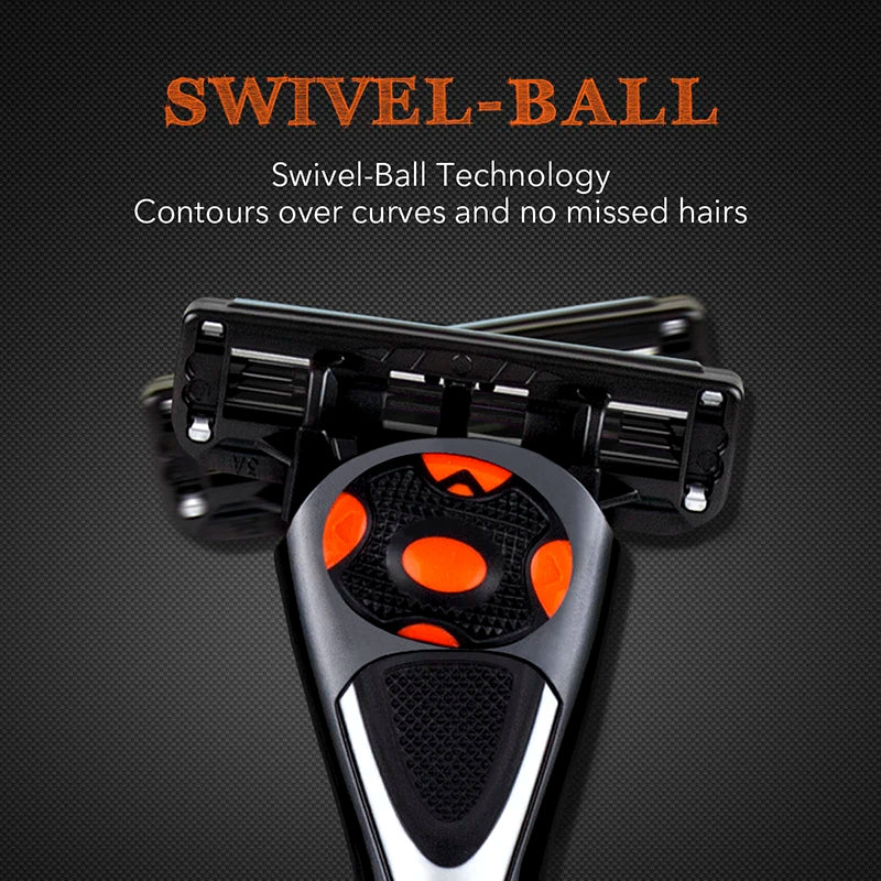 Manual Man Shave Razor with Trimmer (1 Handle, 1pc X6 Blade & 1pc X5 Blade)