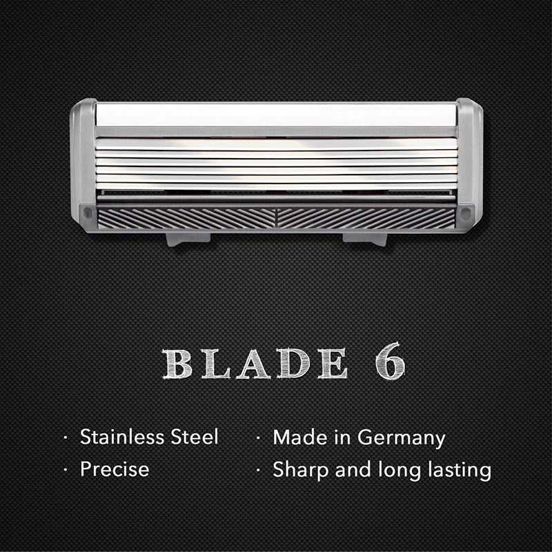 Manual Man Shave Razor with Trimmer (1 Handle, 1pc X6 Blade & 1pc X5 Blade)