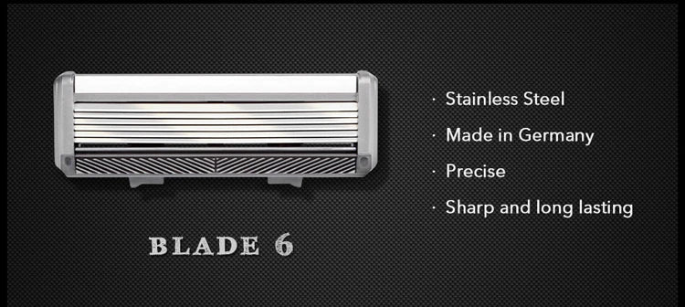 Manual Man Shave Razor with Trimmer (1 Handle, 1pc X6 Blade & 1pc X5 Blade)