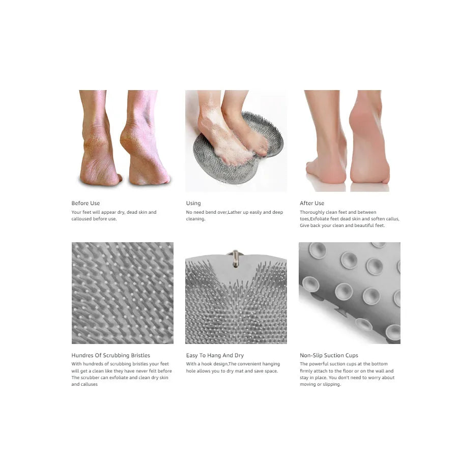 Shower Foot Scrubber Mat Back