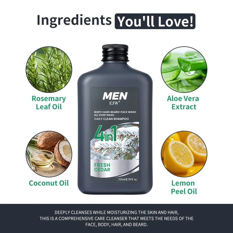 Men 4-in-1 Body, Hair, Beard and Face Wash