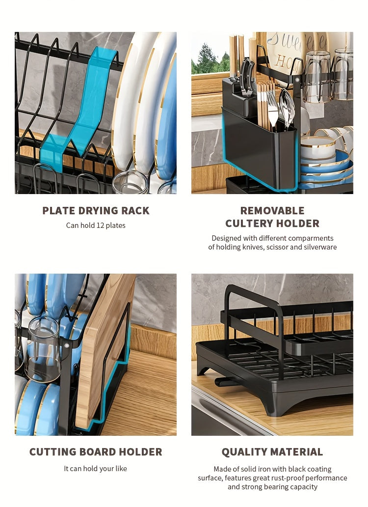 Dish Drying Rack with Drainboard