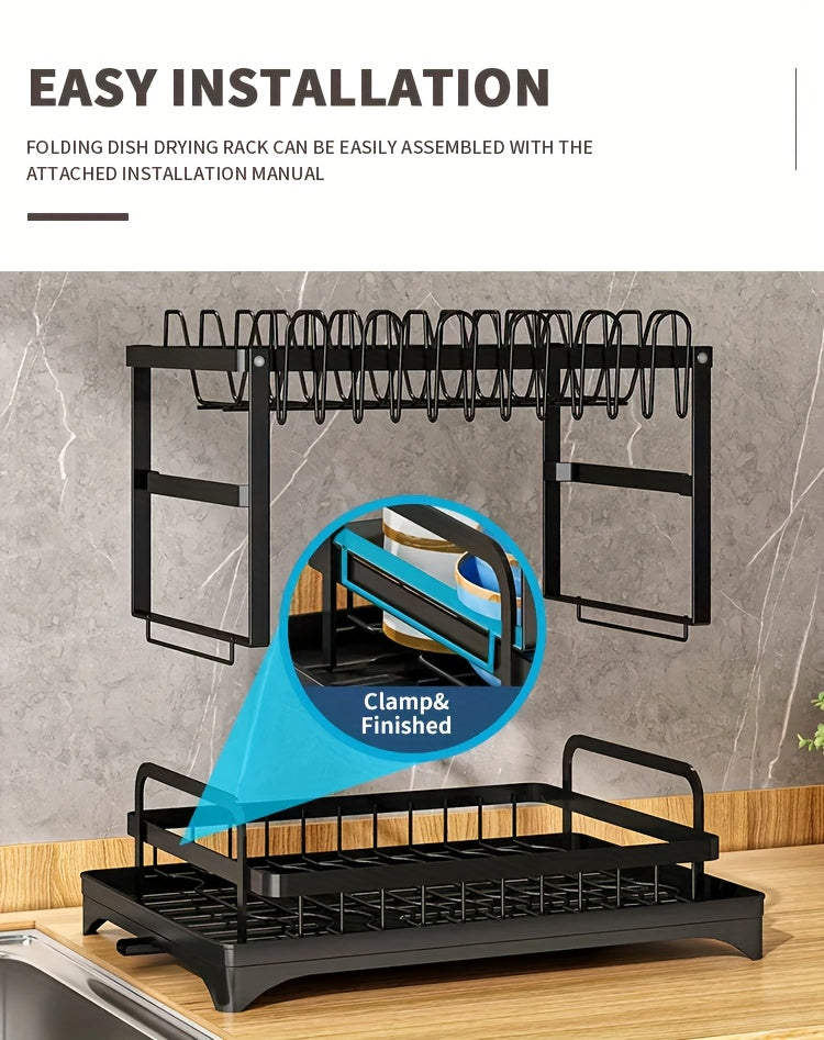 Dish Drying Rack with Drainboard