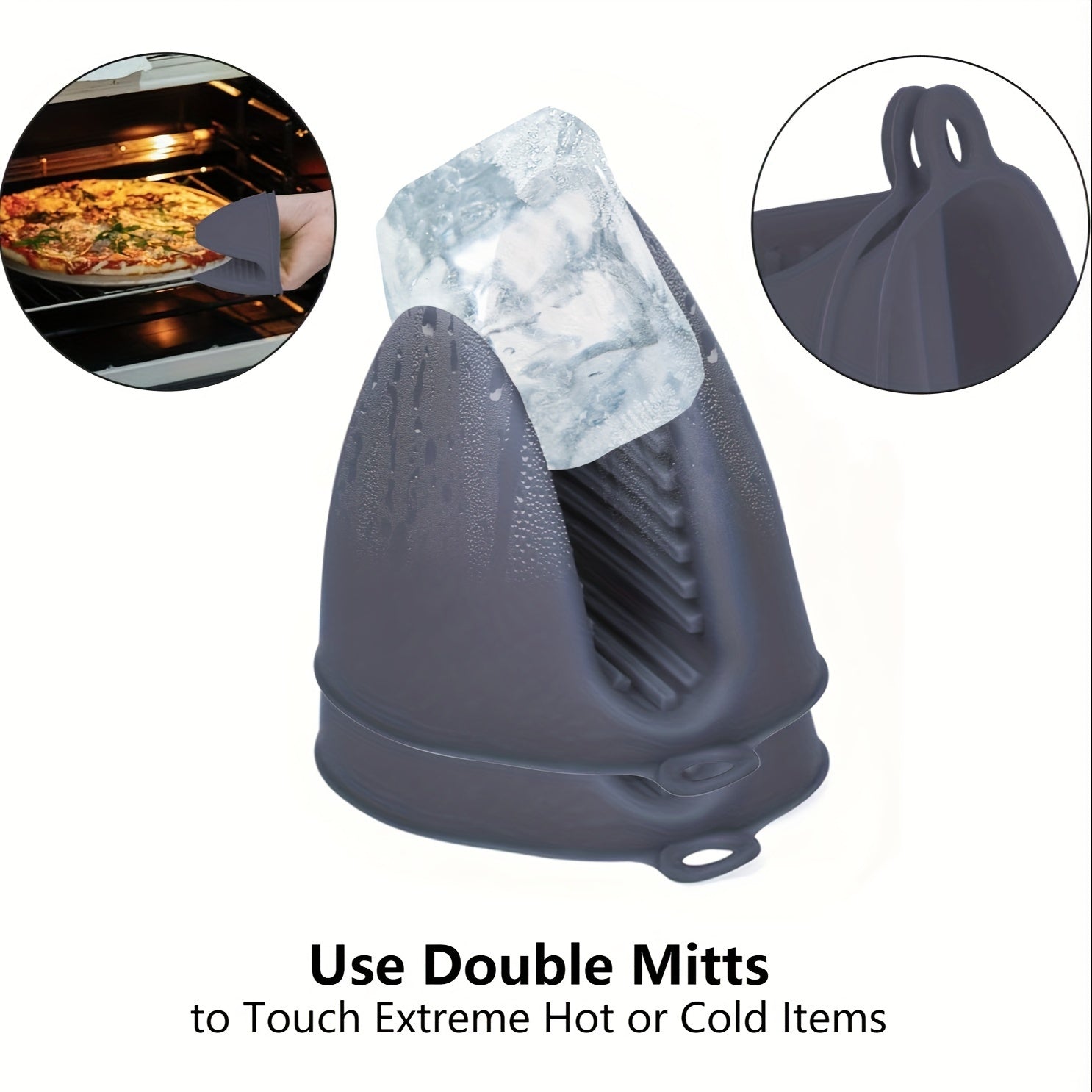 2 Pack Silicone Oven Mitts Pot Holders Sets