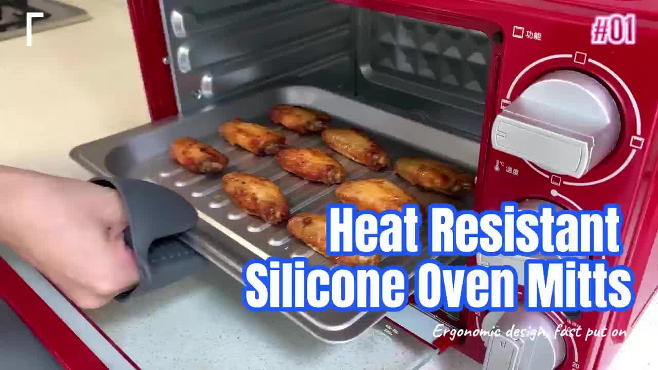 2 Pack Silicone Oven Mitts Pot Holders Sets