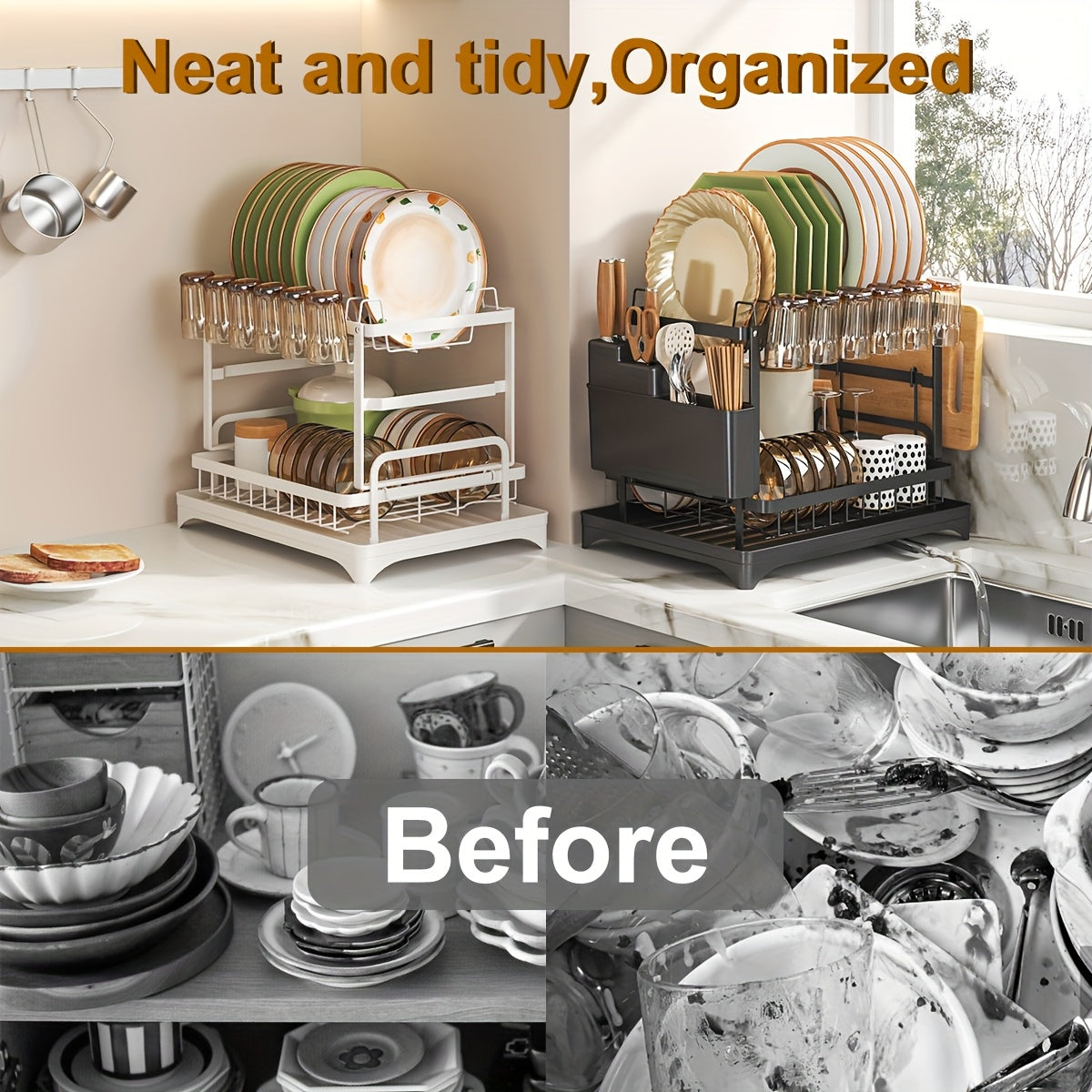 Dish Drying Rack with Drainboard